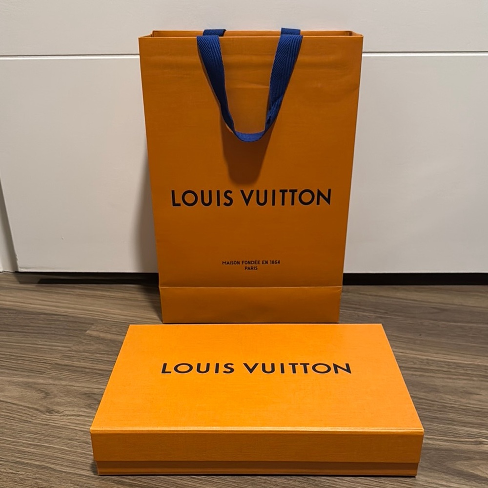 Louis Vuitton Tangerine Box and Bag with Navy Accents